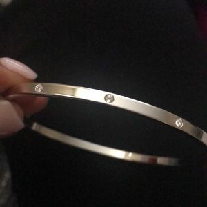 Swarovski crystal silver bangle